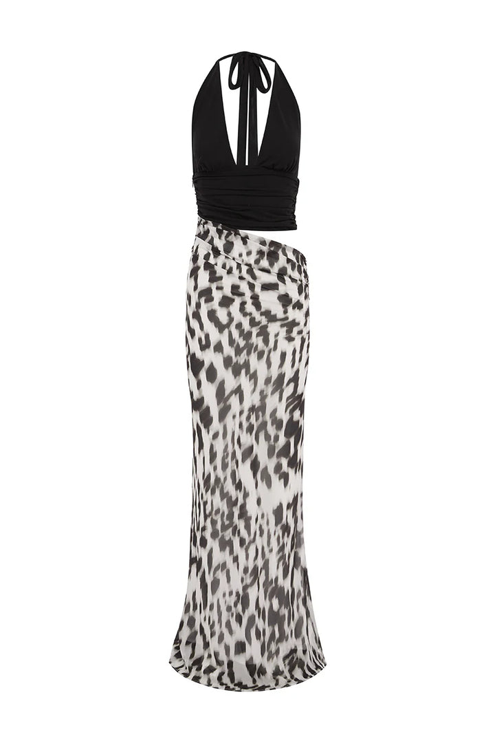 ALEXIS HALTER CUT OUT MAXI DRESS