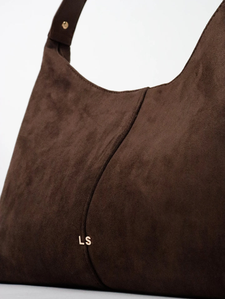 Remy Suede Shoulder Bag in Brown