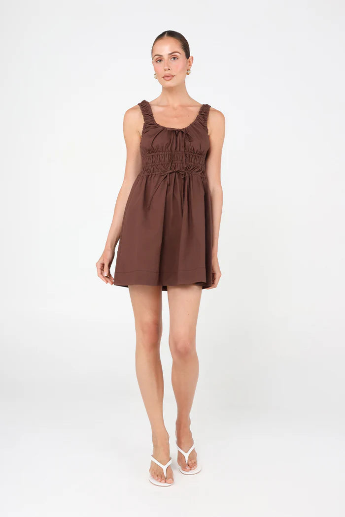 Alaria Mini Dress - Chocolate