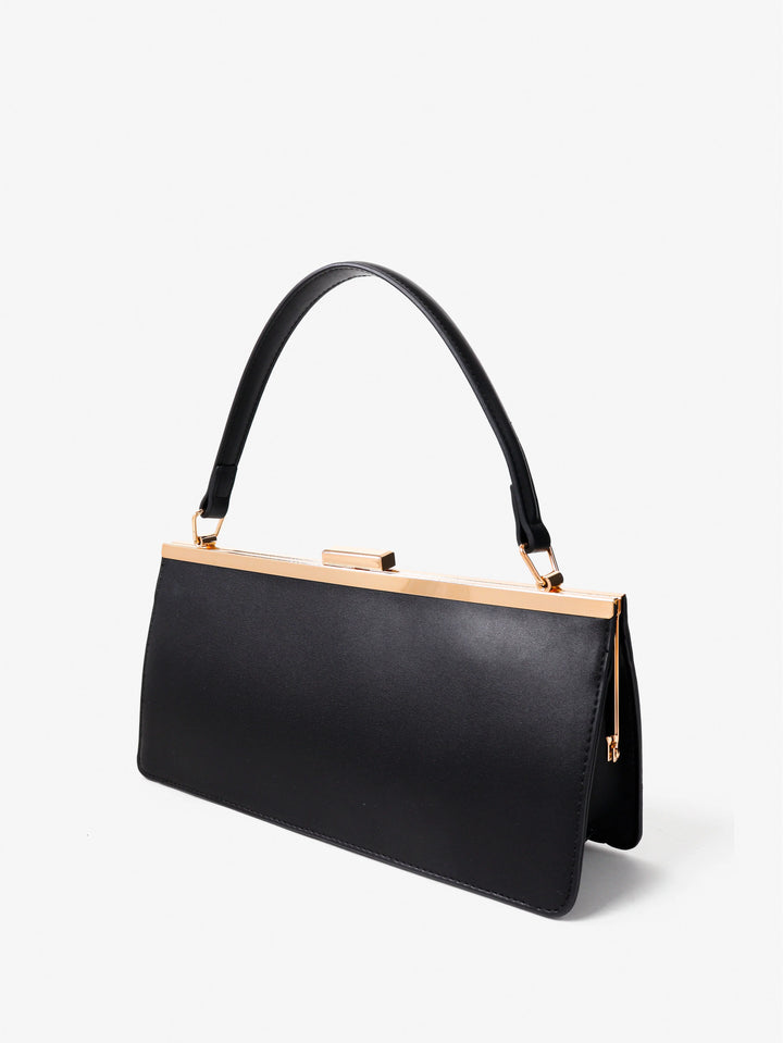 Solene Black Top Handle Handbag