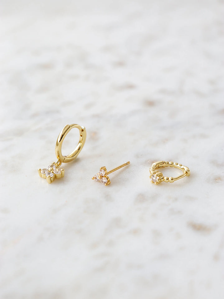 Celina Gold Plated Stacker Earring Set