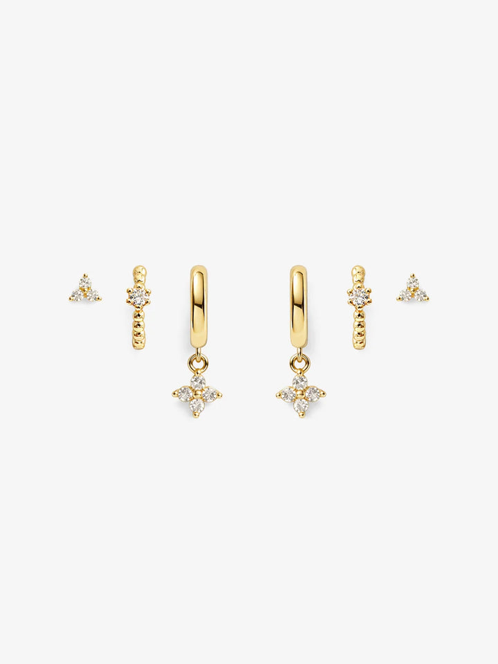 Celina Gold Plated Stacker Earring Set