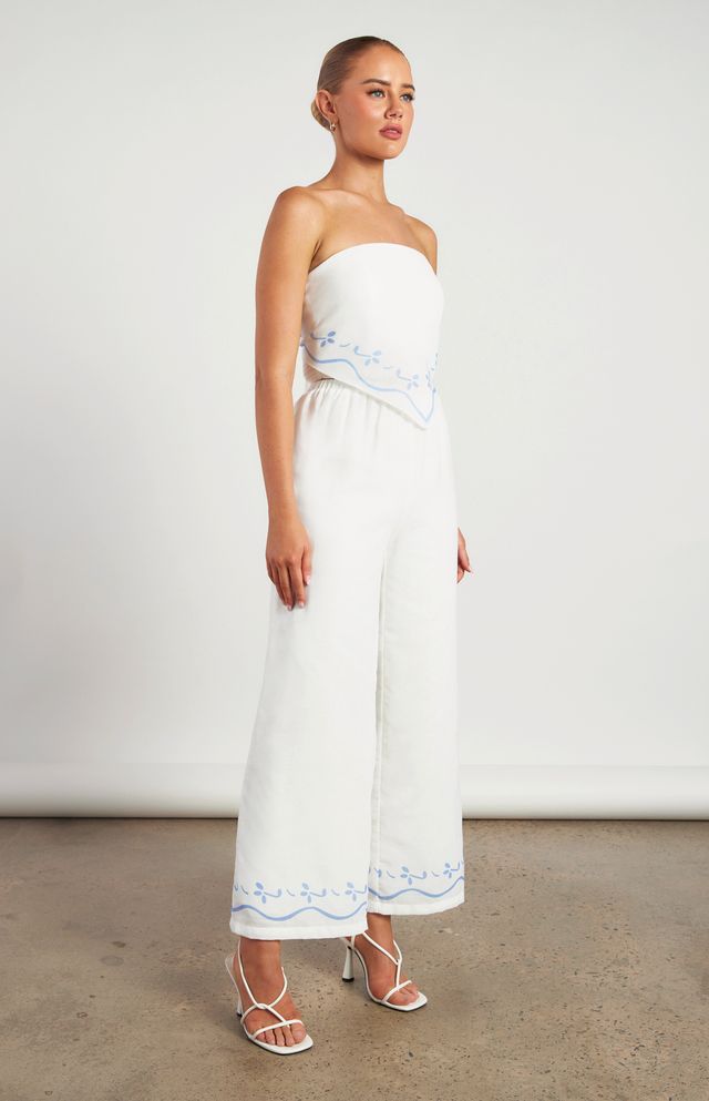 Indy Top and Pants Set White