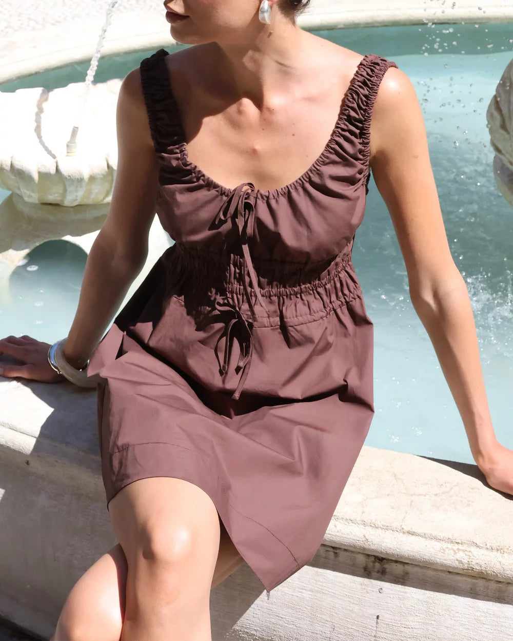 Alaria Mini Dress - Chocolate