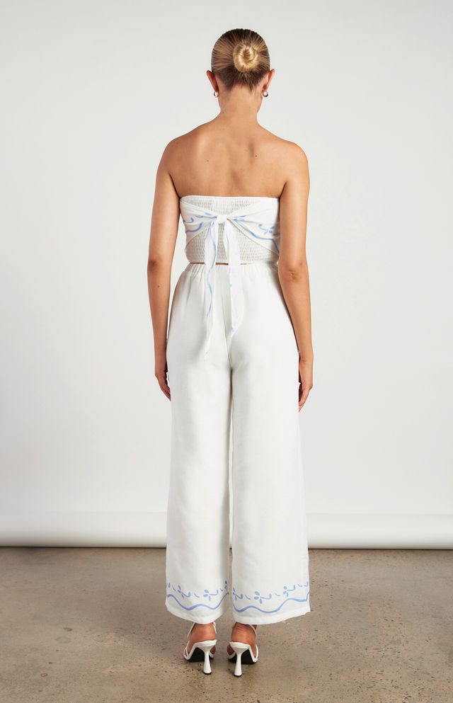 Indy Top and Pants Set White