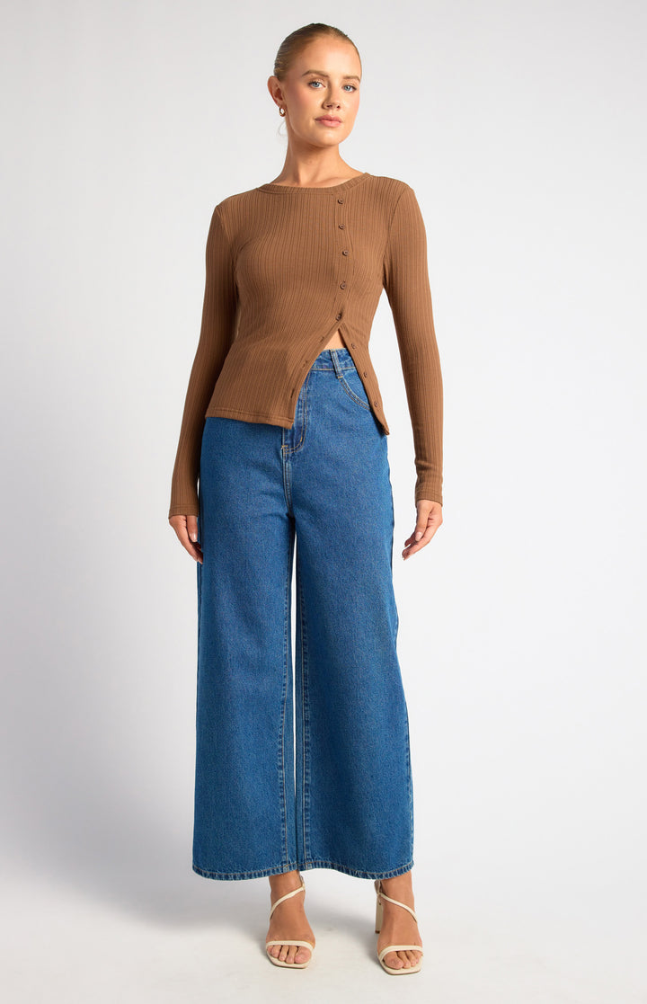 Melina Long Sleeve Top - Mocha