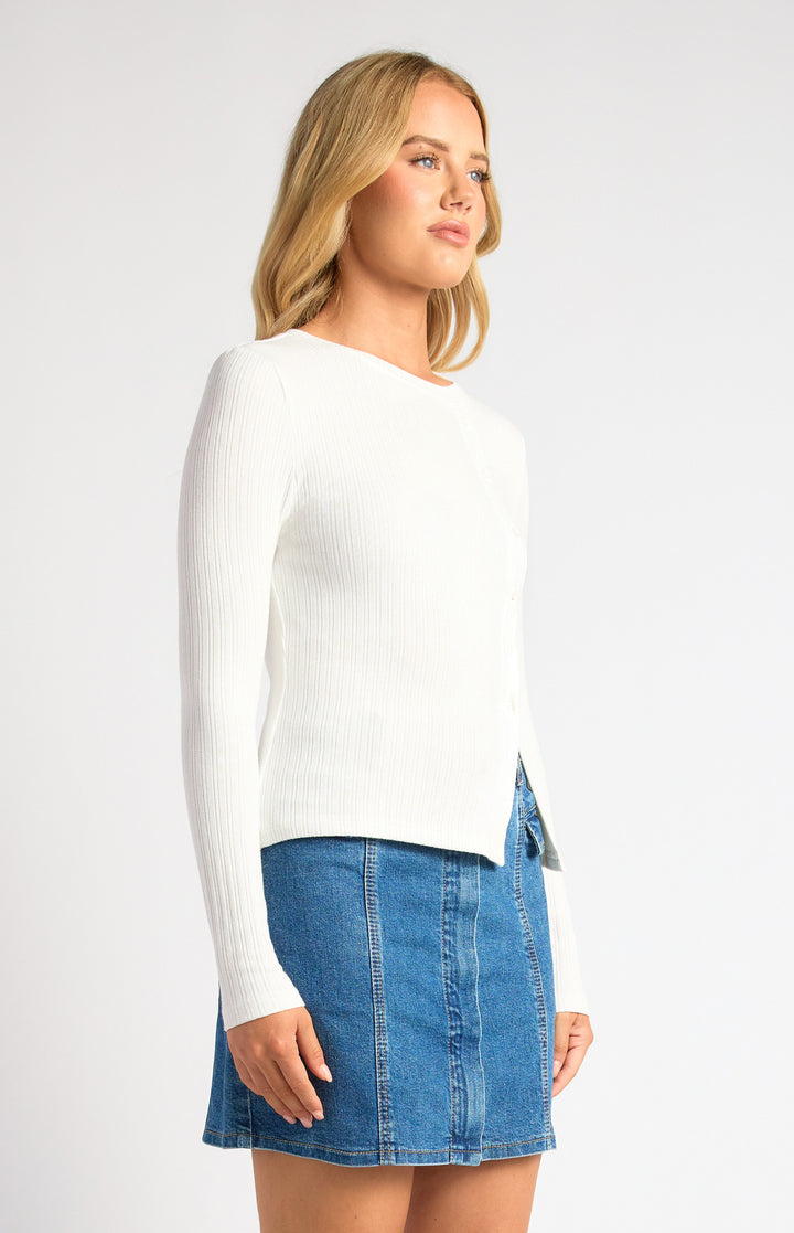 Melina Long Sleeve Top - White