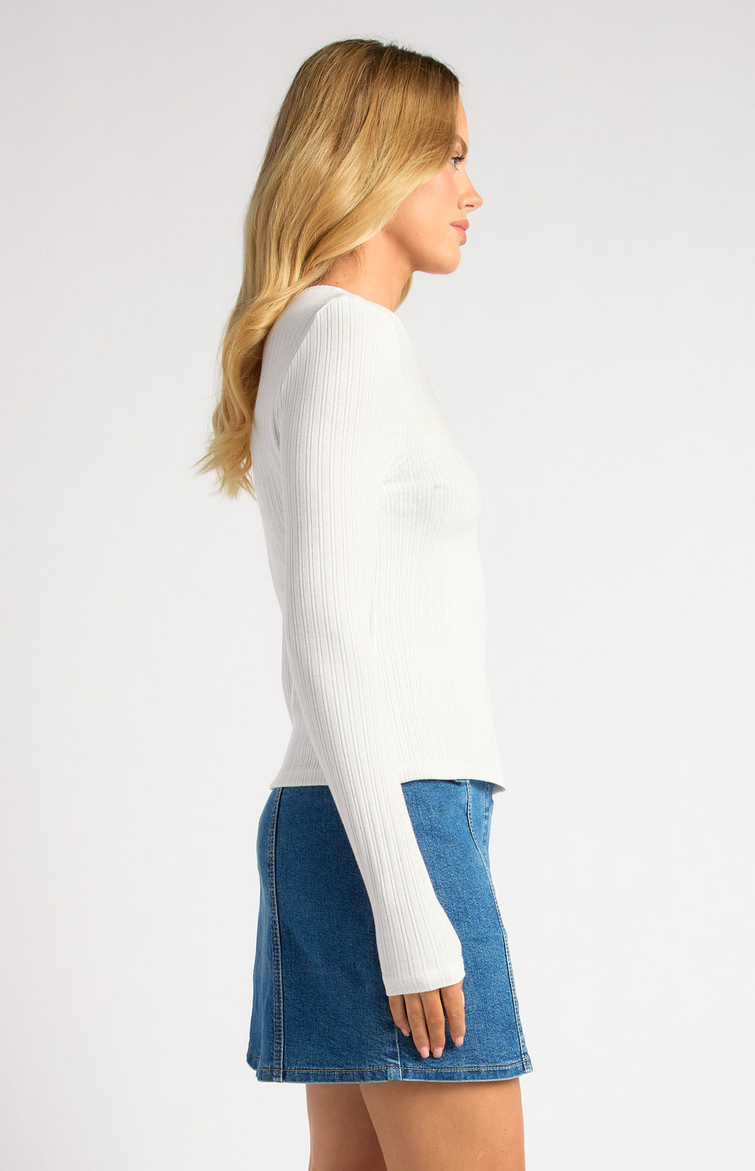 Melina Long Sleeve Top - White