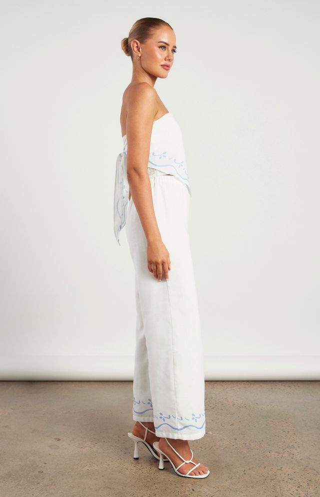 Indy Top and Pants Set White